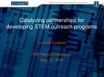 Catalyzing partnerships for developing STEM outreach programs - slide 1