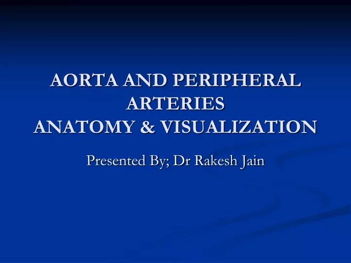 aorta and peripheral arteries anatomy visualization