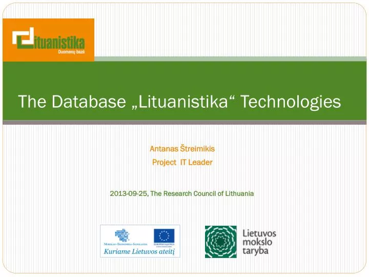 the database lituanistika technologies