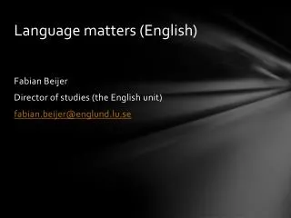 Language matters (English)