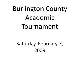 Burlington County Academic Tournament