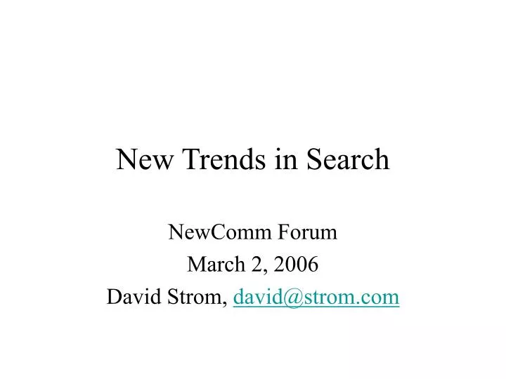new trends in search