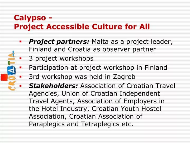 calypso project accessible culture for all