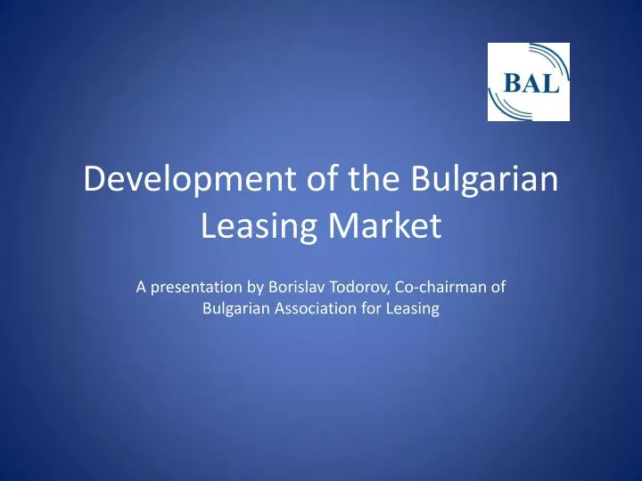 development of the bulgarian leasing market