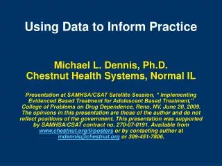 Using Data to Inform Practice