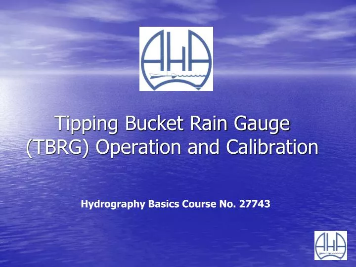 tipping bucket rain gauge tbrg operation and calibration