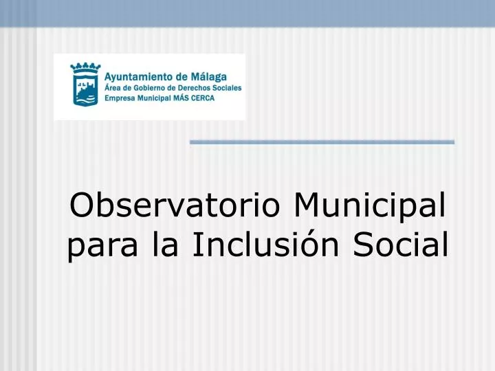 observatorio municipal para la inclusi n social