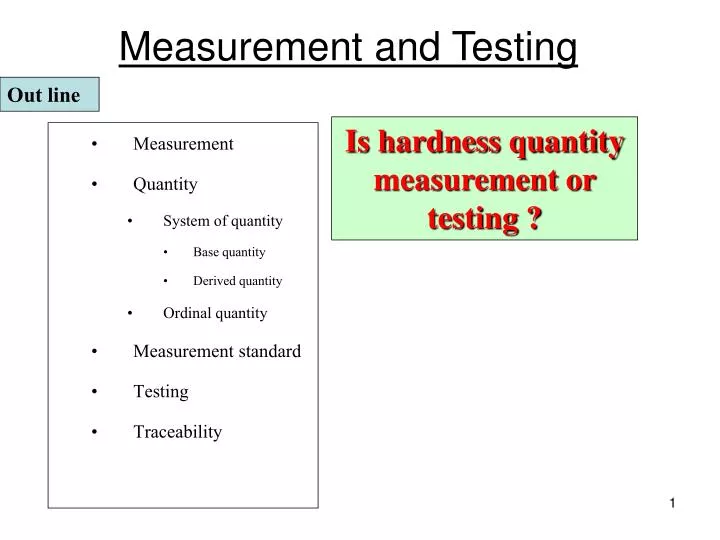 measurement and testing