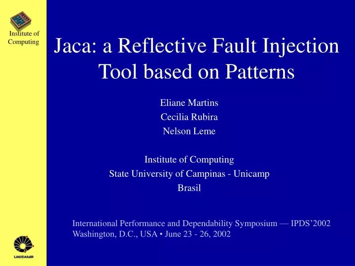 jaca a reflective fault injection tool based on patterns