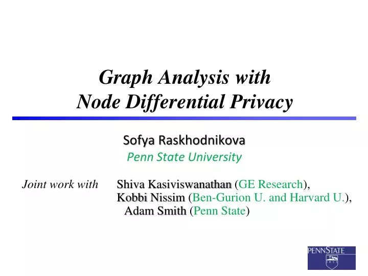 graph analysis with node differential privacy