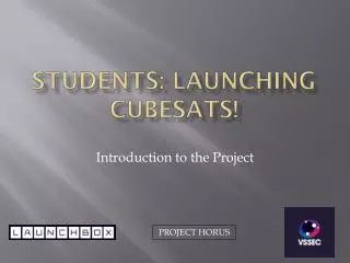Students: Launching CubeSats !