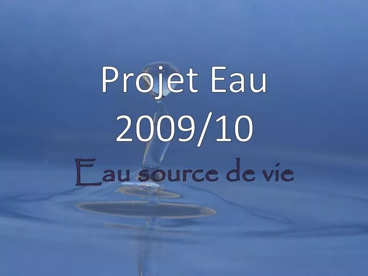 projet eau 2009 10