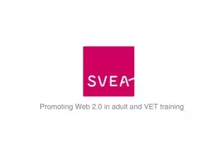 Promoting Web 2.0 in adult and VET training