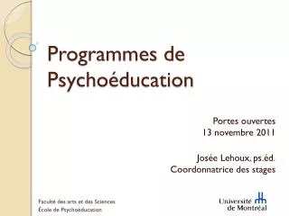 Programmes de Psychoéducation