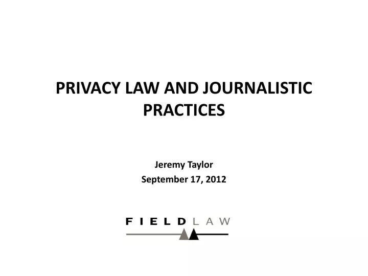 privacy law and journalistic practices