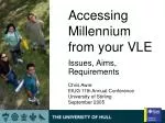 Accessing Millennium from your VLE - slide 1