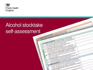 Alcohol stocktake self-assessment
