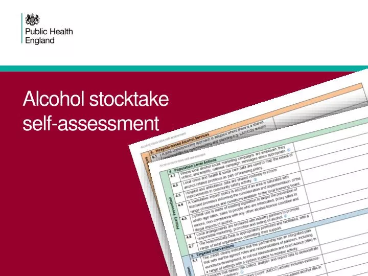 alcohol stocktake self assessment