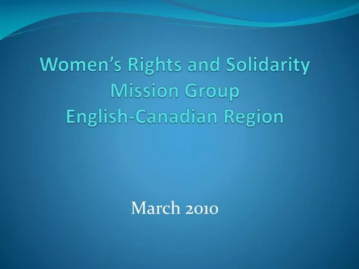women s rights and solidarity mission group english canadian region