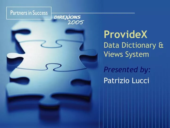 providex data dictionary views system