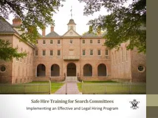 Safe Hire Training for Search Committees