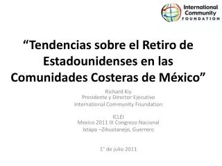 “Tendencias sobre el Retiro de Estadounidenses en las Comunidades Costeras de México”