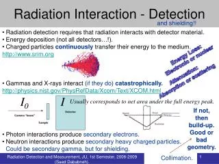 Radiation Interaction - Detection