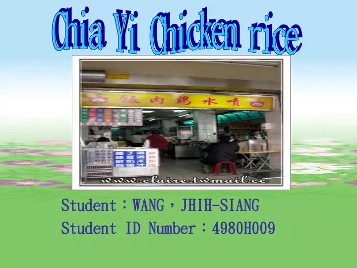 student wang jhih siang student id number 4980h009