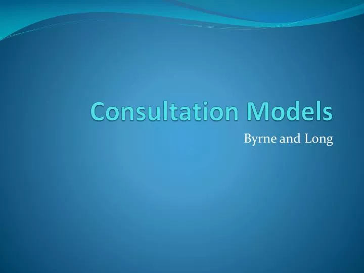 consultation models