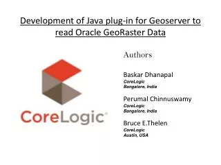 Development of Java plug-in for Geoserver to read Oracle GeoRaster Data