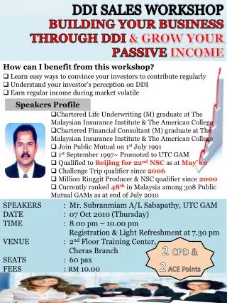 BUILDING YOUR BUSINESS THROUGH DDI &amp; GROW YOUR PASSIVE INCOME