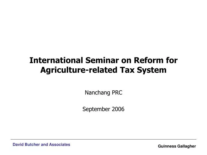 international seminar on reform for agriculture related tax system