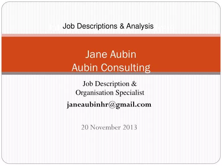 job descriptions analysis jane aubin aubin consulting