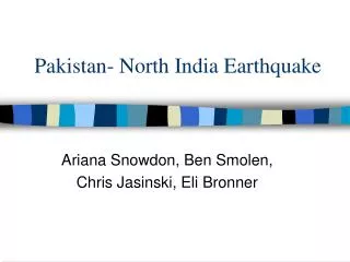 Pakistan- North India Earthquake