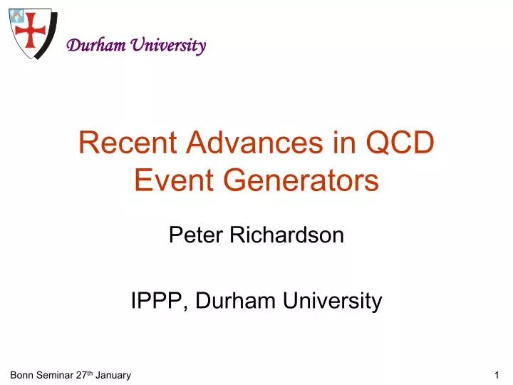 recent advances in qcd event generators