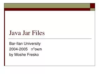 Java Jar Files