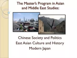 The Master ’ s Program in Asian and Middle East Studies: