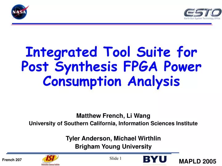 integrated tool suite for post synthesis fpga power consumption analysis