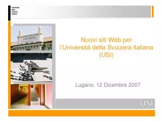 Nuovi siti Web per l’Università della Svizzera italiana (USI)
