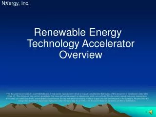Renewable Energy Technology Accelerator Overview