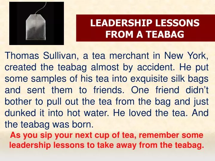 leadership lessons from a teabag