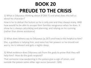 BOOK 20 PREUDE TO THE CRISIS