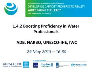 1.4.2 Boosting Proficiency in Water Professionals