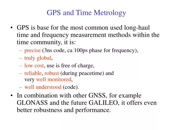 gps and time metrology