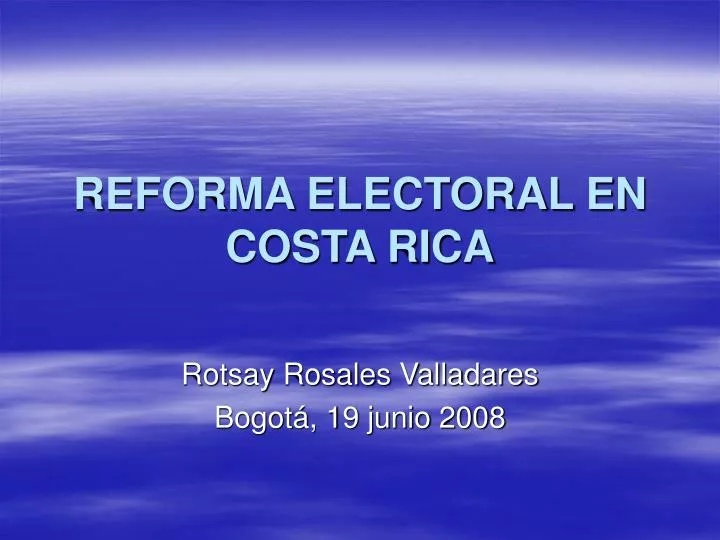 reforma electoral en costa rica