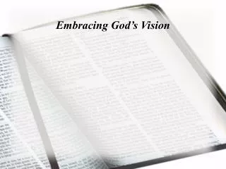 Embracing God’s Vision