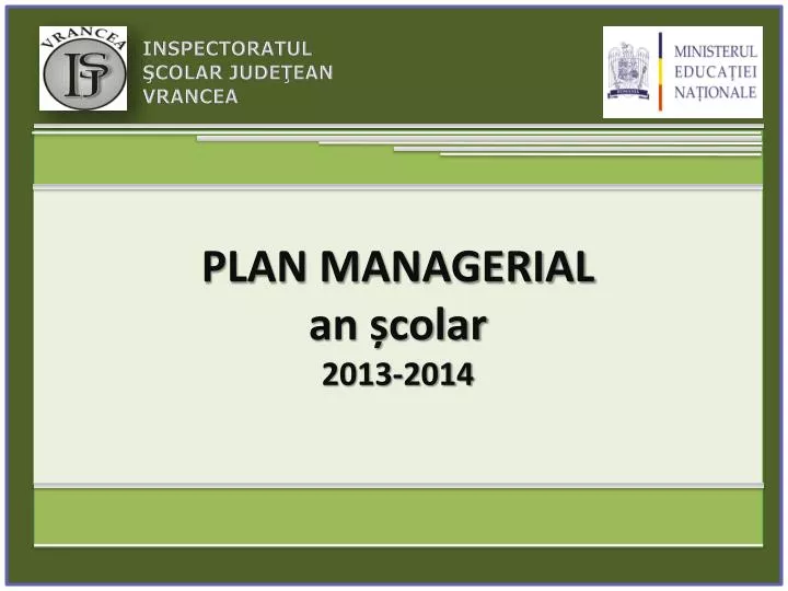plan managerial an colar 201 3 201 4