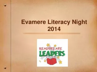 Evamere Literacy Night 2014