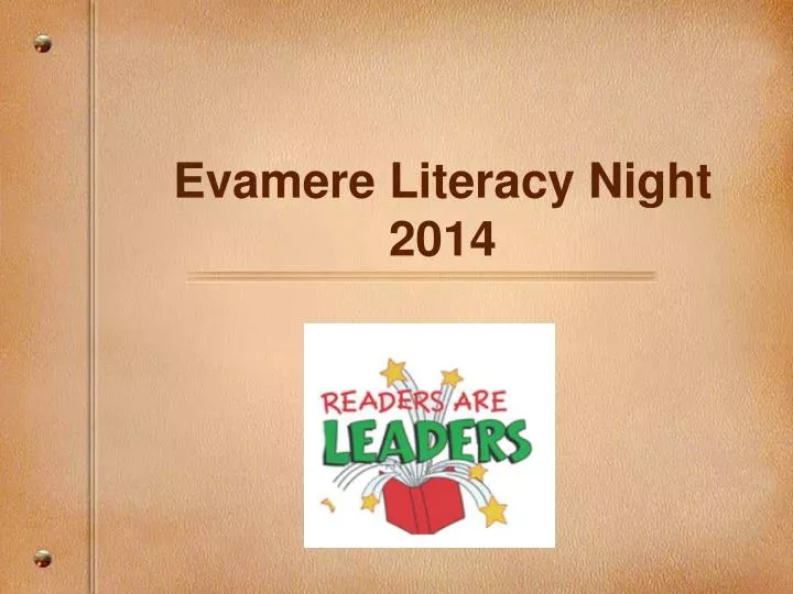 evamere literacy night 2014