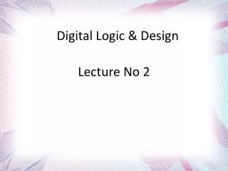 Lecture No 2